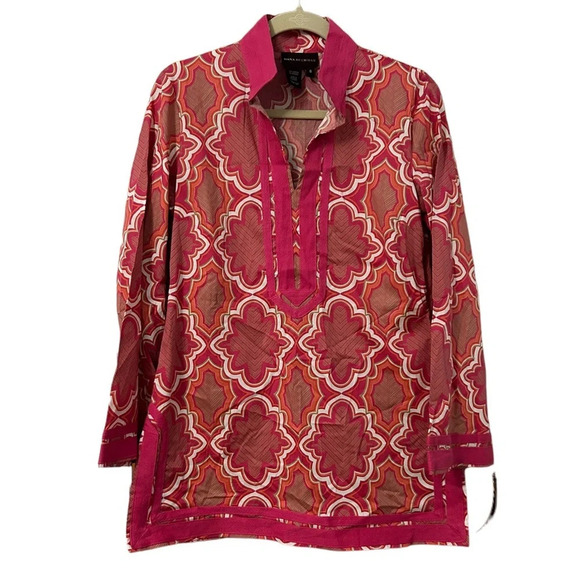 NWT DANA BUCHMAN RETRO TUNIC BLOUSE - Picture 1 of 4